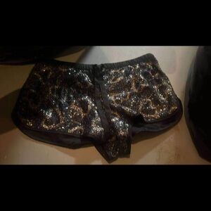 Victoria's Secret Black and Gold Athletic Shorts